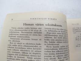 Tikkurilan Viesti 1932 nr 4 -asiakaslehti, sisältää mm. asiapitoisia ammattiartikkeleita maalaus- suojaus- ja pinnoitustöistä ja materiaaleista -customer