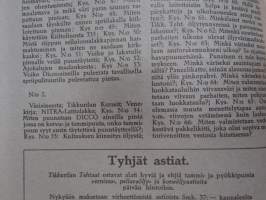 Tikkurilan Viesti 1933 nr 3 -asiakaslehti, sisältää mm. asiapitoisia ammattiartikkeleita maalaus- suojaus- ja pinnoitustöistä ja materiaaleista -customer