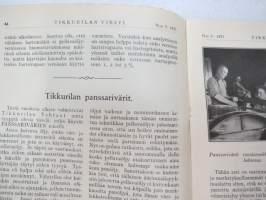 Tikkurilan Viesti 1933 nr 3 -asiakaslehti, sisältää mm. asiapitoisia ammattiartikkeleita maalaus- suojaus- ja pinnoitustöistä ja materiaaleista -customer