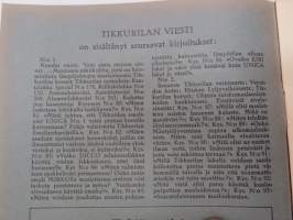 Tikkurilan Viesti 1934 nr 3 -asiakaslehti, sisältää mm. asiapitoisia ammattiartikkeleita maalaus- suojaus- ja pinnoitustöistä ja materiaaleista -customer