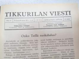 Tikkurilan Viesti 1934 nr 4 -asiakaslehti, sisältää mm. asiapitoisia ammattiartikkeleita maalaus- suojaus- ja pinnoitustöistä ja materiaaleista -customer