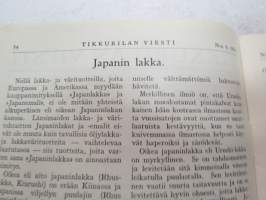 Tikkurilan Viesti 1935 nr 4 -asiakaslehti, sisältää mm. asiapitoisia ammattiartikkeleita maalaus- suojaus- ja pinnoitustöistä ja materiaaleista -customer