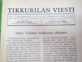 Tikkurilan Viesti 1936 nr 4 -asiakaslehti, sisältää mm. asiapitoisia ammattiartikkeleita maalaus- suojaus- ja pinnoitustöistä ja materiaaleista -customer