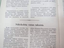 Tikkurilan Viesti 1936 nr 4 -asiakaslehti, sisältää mm. asiapitoisia ammattiartikkeleita maalaus- suojaus- ja pinnoitustöistä ja materiaaleista -customer