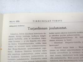 Tikkurilan Viesti 1936 nr 4 -asiakaslehti, sisältää mm. asiapitoisia ammattiartikkeleita maalaus- suojaus- ja pinnoitustöistä ja materiaaleista -customer