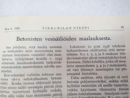 Tikkurilan Viesti 1936 nr 4 -asiakaslehti, sisältää mm. asiapitoisia ammattiartikkeleita maalaus- suojaus- ja pinnoitustöistä ja materiaaleista -customer