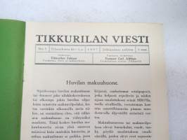 Tikkurilan Viesti 1937 nr 3 -asiakaslehti, sisältää mm. asiapitoisia ammattiartikkeleita maalaus- suojaus- ja pinnoitustöistä ja materiaaleista -customer