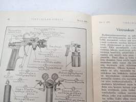 Tikkurilan Viesti 1933 nr 4 -asiakaslehti, sisältää mm. asiapitoisia ammattiartikkeleita maalaus- suojaus- ja pinnoitustöistä ja materiaaleista -customer