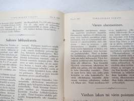 Tikkurilan Viesti 1933 nr 4 -asiakaslehti, sisältää mm. asiapitoisia ammattiartikkeleita maalaus- suojaus- ja pinnoitustöistä ja materiaaleista -customer