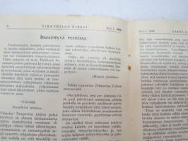 Tikkurilan Viesti 1938 nr 1 -asiakaslehti, sisältää mm. asiapitoisia ammattiartikkeleita maalaus- suojaus- ja pinnoitustöistä ja materiaaleista -customer