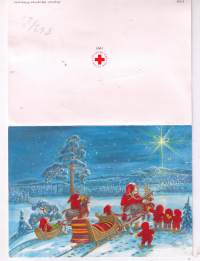 Marja-Liisa Pitkäranta; joulukortti. Punaisen ristin taittokortti,  ruotsinkielinen. Kortin numero 863