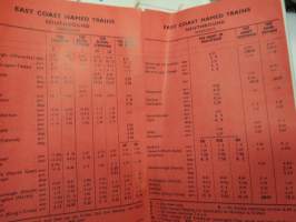 Named trains on the East Coast main line 1957 - The Talisman - The Elizabethan - The flying Scotsman - The Queen of Scotts - The Heart of Midlothian - The Night