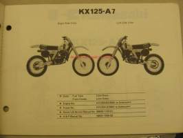Kawasaki KX125-A parts catalog varaosaluettelo