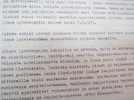 Elinan surma - kirjailija Yrjö Käkönen -kirjoitus Suomen historiasta / kansanperinteestä - artikkelikäsikirjoitus - author´s article on finnish traditional tales