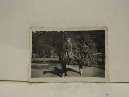 Valokuva sotilas hevosen selässä