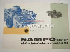 SAMPO 657 LP skördetröska 1961 -broschyr på svenska - myyntiesite, ruotsinkielinen