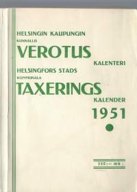 Helsingin kaupungin kunnallis verotus kalenteri 1951