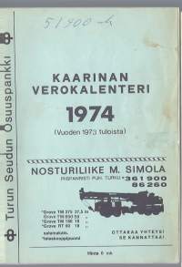 Kaarinan verokalenteri 1974 ( vuoden 1973 tuloista)