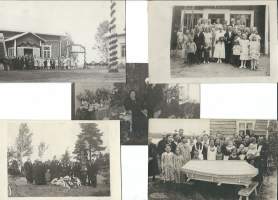 Häitä hautajaisia ja muita juhlia  -   valokuva 9x13 cm 1900-luvun alkukymmeniltä yht 5 kpl