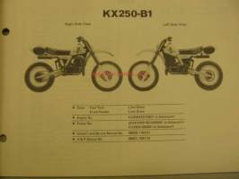 Kawasaki KX250-B parts catalog varaosaluettelo