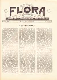 Flora 1928 N:o 12 - Suomen puutarhahoidon kuvallinen viikkolehti.  Pääkirjoitus:Kasteluvetemme.
