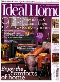 Ideal Home , 2012  -englantilainen sisustuslehti, todella runsaasti kuvallista artikkelia- ja mainoskuvia. Keiitön  sisustamisesta  joka  kodin  huoneeseen.