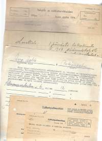 Tekstiili- ja nahkatarvikkeiden tilitys  Lokakuu 1948  kansanhuolto  6eri dokumenttia