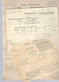 Tekstiili- ja nahkatarvikkeiden tilitys  heinäkuu 1948  kansanhuolto  6 eri dokumenttia