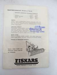 Fiskars traktoriharavat TH-36, TH-45 -myyntiesite / brochure