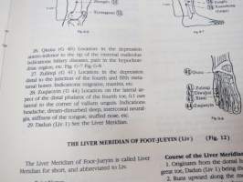 Charts of Meridians and their points -kiinalaisen lääketieteen ihmisruumiin meridiaanit, kuvat ja tekstiosuus