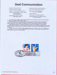 USA - 1993, September 20th: Deaf Communication /kuulovammaisten viestintä/ViittomakieliEnsipäiväleima, valmis kokoelmasivu sisältää sekä itse