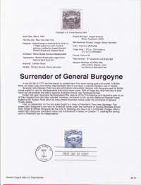USA - 1994, May 5h: Surrender of General Burgoygne/Kenraali Burgoygnen antautuminen amerikkalaisille.