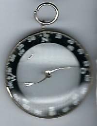 Kompassi 2-puolinen kellonmallinen halk 45 mm