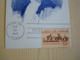 George Washington, Drafting Articles of Confederation, 1977, USA, postikortti, hieno esim. lahjaksi. Katso myös muut kohteeni mm. noin 1 500 erilaista