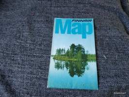 Finnair Map 1974 -reittikartta