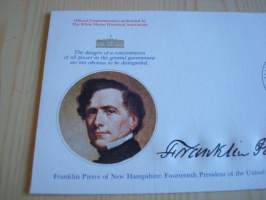 Presidentti Franklin Pierce, 1977, USA, ensipäiväkuori, FDC, hieno esim. lahjaksi. Katso myös muut kohteeni mm. noin 1 500 erilaista amerikkalaista