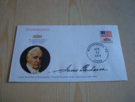 Presidentti James Buchanan, 1977, USA, ensipäiväkuori, FDC, hieno esim. lahjaksi. Katso myös muut kohteeni mm. noin 1 500 erilaista amerikkalaista