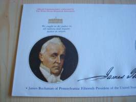 Presidentti James Buchanan, 1977, USA, ensipäiväkuori, FDC, hieno esim. lahjaksi. Katso myös muut kohteeni mm. noin 1 500 erilaista amerikkalaista