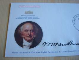 Presidentti Martin van Buren, 1977, USA, ensipäiväkuori, FDC, hieno esim. lahjaksi. Katso myös muut kohteeni mm. noin 1 500 erilaista amerikkalaista