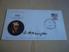 Presidentti William Henry Harrison, 1977, USA, ensipäiväkuori, FDC, hieno esim. lahjaksi. Katso myös muut kohteeni mm. noin 1 500 erilaista amerikkalaista