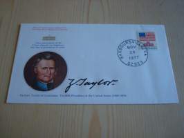 Presidentti Zachary Taylor, 1977, USA, ensipäiväkuori, FDC, hieno esim. lahjaksi. Katso myös muut kohteeni mm. noin 1 500 erilaista amerikkalaista