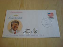 Presidentti James E. Carter, 1977, USA, ensipäiväkuori, FDC, hieno esim. lahjaksi. Katso myös muut kohteeni mm. noin 1 500 erilaista amerikkalaista