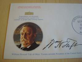 Presidentti William Howard Taft, 1977, USA, ensipäiväkuori, FDC, hieno esim. lahjaksi. Katso myös muut kohteeni mm. noin 1 500 erilaista amerikkalaista