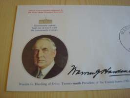 Presidentti Warren G. Harding, 1977, USA, ensipäiväkuori, FDC, hieno esim. lahjaksi. Katso myös muut kohteeni mm. noin 1 500 erilaista amerikkalaista