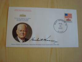 Presidentti Herbert Hoover, 1977, USA, ensipäiväkuori, FDC, hieno esim. lahjaksi. Katso myös muut kohteeni mm. noin 1 500 erilaista amerikkalaista
