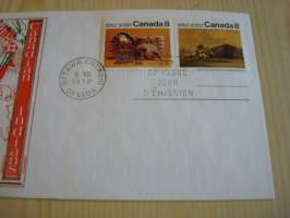 Canadian Indians, intiaani, 1972, Kanada, ensipäiväkuori, FDC, hieno esim. lahjaksi. Katso myös muut kohteeni mm. noin 1 500 erilaista amerikkalaista