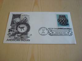 Art of the American Indian, intiaani, 2004, USA, ensipäiväkuori, FDC, hieno esim. lahjaksi. Katso myös muut kohteeni mm. noin 1 500 erilaista amerikkalaista