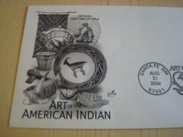 Art of the American Indian, intiaani, 2004, USA, ensipäiväkuori, FDC, hieno esim. lahjaksi. Katso myös muut kohteeni mm. noin 1 500 erilaista amerikkalaista