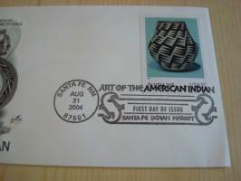 Art of the American Indian, intiaani, 2004, USA, ensipäiväkuori, FDC, hieno esim. lahjaksi. Katso myös muut kohteeni mm. noin 1 500 erilaista amerikkalaista