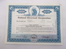 National-Cleveland Corporation, 100 shares, nr C18847 -share certificate / osakekirja